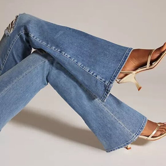 Anthropologie Pilcro 30 NWT The Icon Flare Jeans Distressed Flared New - Picture 4 of 6